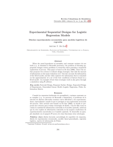 Experimental Sequential Designs for Logistic Regression Models regresión