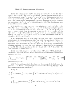 Math 217: Some Assignment 5 Solutions y z
