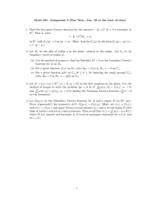 Math 401: Assignment 3 (Due Mon., Jan. 30 at the... 1. Find the free-space Green’s function for the operator −∆ +...