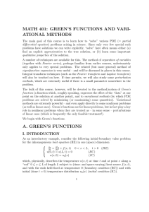 MATH 401: GREEN’S FUNCTIONS AND VARI- ATIONAL METHODS