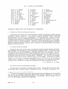 XVI. PLASMA  ELECTRONICS&#34; Prof.  L.  D.  Smullin