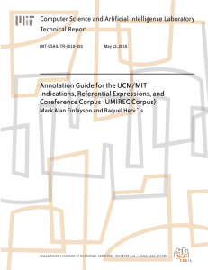 Annotation Guide for the UCM/MIT Indications, Referential Expressions, and