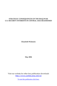 STRATEGIC CONSEQUENCES OF THE IRAQ WAR: Elizabeth Wishnick