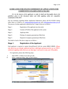 GUIDE LINES FOR ONLINE SUBMISSION OF APPLICATIONS FOR