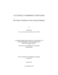 CULTURALLY MODIFIED CAPITALISM The Native Northwest Coast Artware Industry