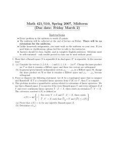 Math 421/510, Spring 2007, Midterm (Due date: Friday March 2) Instructions