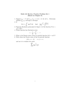 Math 121 Review, Practice Problem Set 1 (Based on Chapter 9)