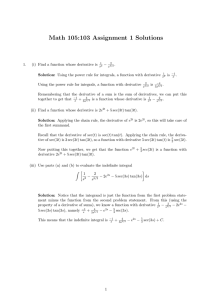 Math 105:103 Assignment 1 Solutions