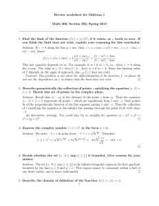 Review worksheet for Midterm 1 Math 300, Section 202, Spring 2015