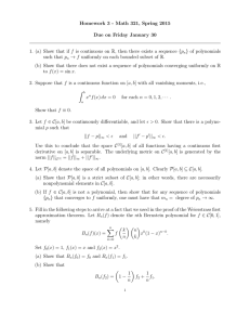 Homework 3 - Math 321, Spring 2015 } of polynomials