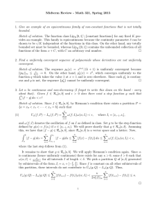 Midterm Review - Math 321, Spring 2015