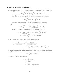 Math 121: Midterm solutions ≤ ≥ =