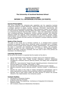 The University of Auckland Business School Course Outline 2007