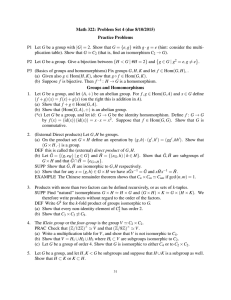 Math 322: Problem Set 4 (due 8/10/2015) Practice Problems