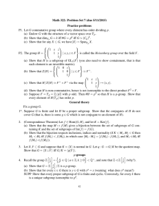 Math 322: Problem Set 7 (due 5/11/2015) Practice problems