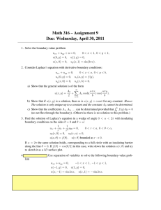 Math 316 – Assignment 9 Due: Wednesday, April 30, 2011