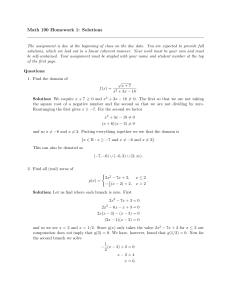 Math 190 Homework 1: Solutions