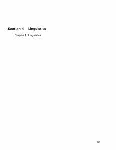 Linguistics Section  4 Chapter  1 Linguistics. 301
