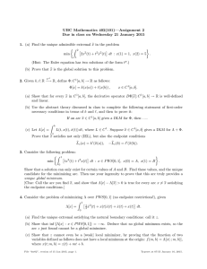 UBC Mathematics 402(101)—Assignment 2