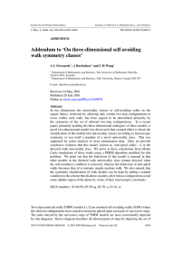 Addendum to ‘On three-dimensional self-avoiding walk symmetry classes’ ADDENDUM A L Owczarek