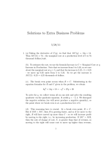 Solutions to Extra Business Problems 5/28/11