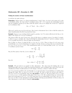 Mathematics 307|December 6, 1995 Finding the matrices of linear transformations Proposition.