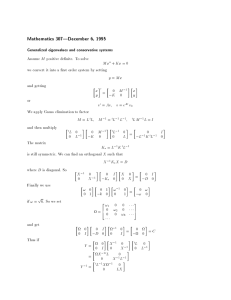 Mathematics 307|December 6, 1995 Generalized eigenvalues and conservative systems