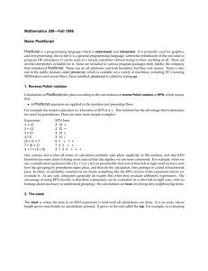 Mathematics 308—Fall 1996 Basic PostScript PostScript