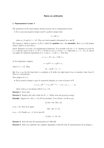 Notes on arithmetic