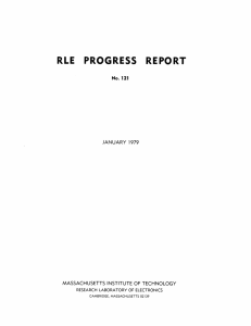 RLE  PROGRESS REPORT No.  121 JANUARY  1979