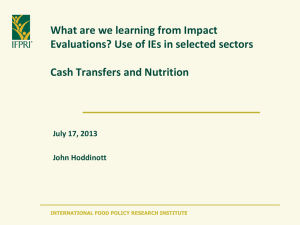 What are we learning from Impact  Cash Transfers and Nutrition