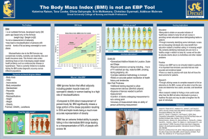 The Body Mass Index (BMI) is not an EBP Tool BMI:
