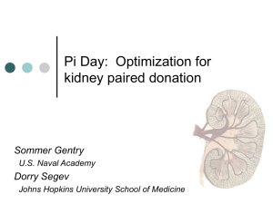 Pi Day:  Optimization for kidney paired donation Sommer Gentry Dorry Segev