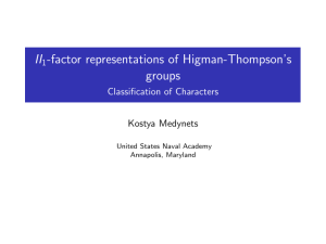 II -factor representations of Higman-Thompson’s groups Classification of Characters