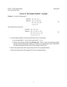 Lesson 21. The Simplex Method – Example