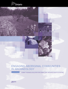 ENGAGING ABORIGINAL COMMUNITIES IN ARCHAEOLOGY  2011