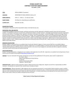 STOKES COUNTY DSS CONTRACT POSITION ANNOUNCEMENT  November 4, 2014