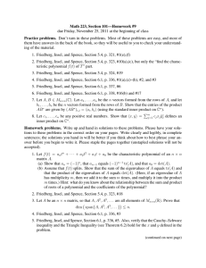 Math 223, Section 101—Homework #9