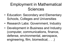Employment in Mathematical Sciences