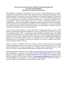 Tenure-track Assistant Professor Position in Mechanical Engineering University of South Alabama