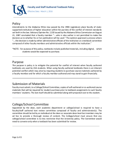 Policy Faculty and Staff Authored Textbook Policy