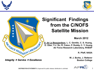 Significant  Findings from the C/NOFS Satellite Mission March 2012