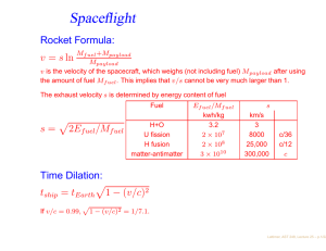 Spaceflight Rocket Formula: v = s ln