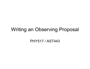 Writing an Observing Proposal PHY517 / AST443