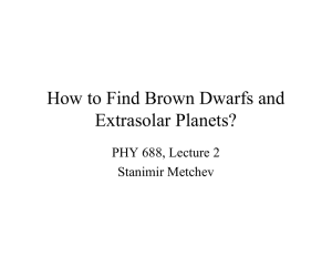 How to Find Brown Dwarfs and Extrasolar Planets? PHY 688, Lecture 2