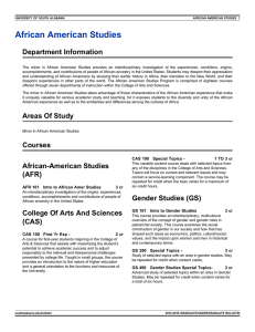 African American Studies Department Information