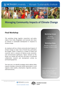 Managing Community Impacts of Climate Change Final Workshop  Workshop Venue