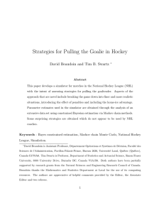 Strategies for Pulling the Goalie in Hockey