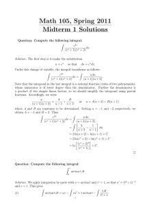 Math 105, Spring 2011 Midterm 1 Solutions