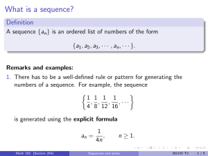 What is a sequence? Definition